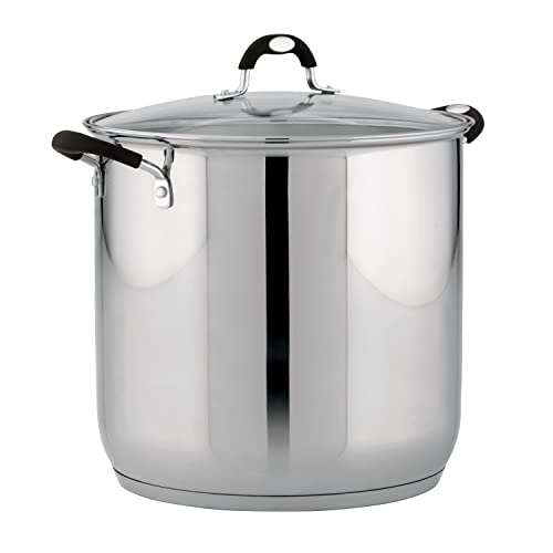 22 Qt Tramontina Stainless Steel Covered Stockpot, Induction Ready, 3ply Base, Clear Lid by Tramontino by Tramontina - Used condition - CA$52.23