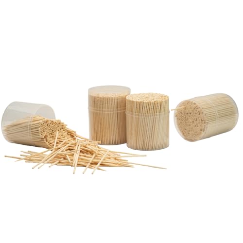 image for Happy Hippo Traditional Single Point Disposable Wooden Toothpicks for 