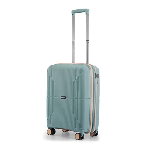 Image of Provogue Lumina Hard-Sided PP 55 Cm Suitcase /Cabin Trolley Bag Small| Expandable Space with 8 Wheels Trolley Bags for Travel |Lightweight with Combination Lock|5 Year Warranty (Turquoise Blue)