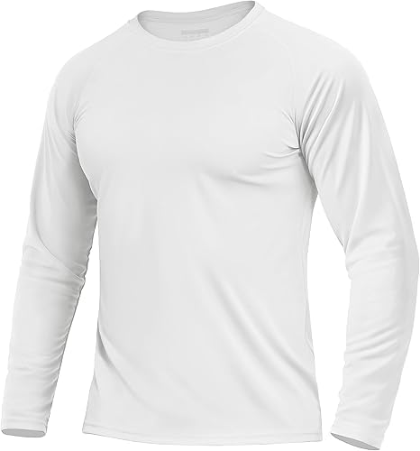 TACVASEN Homme T-Shirt Manches Longues Protection Solaire Rashguard Top extérieur Anti-UV T-Shirt Décontractée Chemise Légère Séchage Rapide Camping...