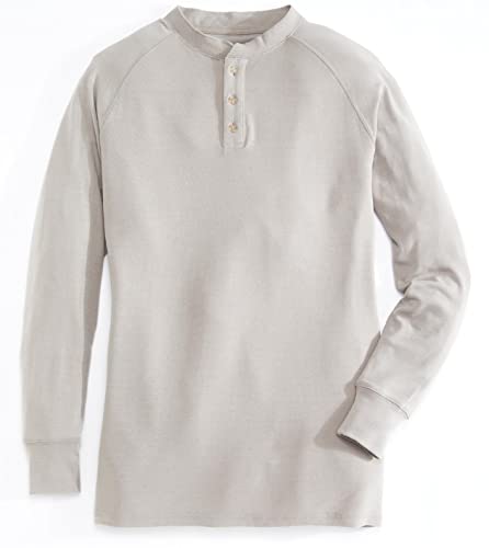 Venado Full Motion Henley Shirts For Men - Mens Henley Long Sleeve With Stretch (Large, Oatmeal) #TOP15