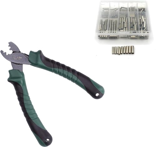 Zite Fishing Klemmhülsen-Set Angeln - Quetschhülsen-Zange als Angelzubehör + Hülsen-Sortiment 150 Stück