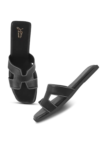 Image of JM LOOKS Women's Open-Toe Slip-On Flat Sandals