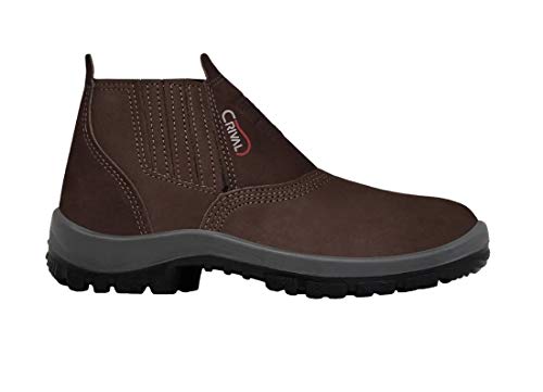BOTA DE SEGURANÇA ECOSAFETY PR123-AP BICO DE PVC COURO NOBUCK CAFÉ C.A 20214 Tamanho:42