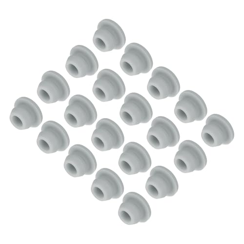 Image of MECCANIXITY 20pcs Silicone Snap in Locking Hole Plugs,7mm /0.3 Inch Mounting Diameter Narrow Groove Width 2mm Panel Seal Cover Round for Kitchen Bulkheads Waterproof Sealing Plugs Grey