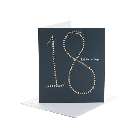 UK Greetings 18th Birthday Card with Gold Foil Cover