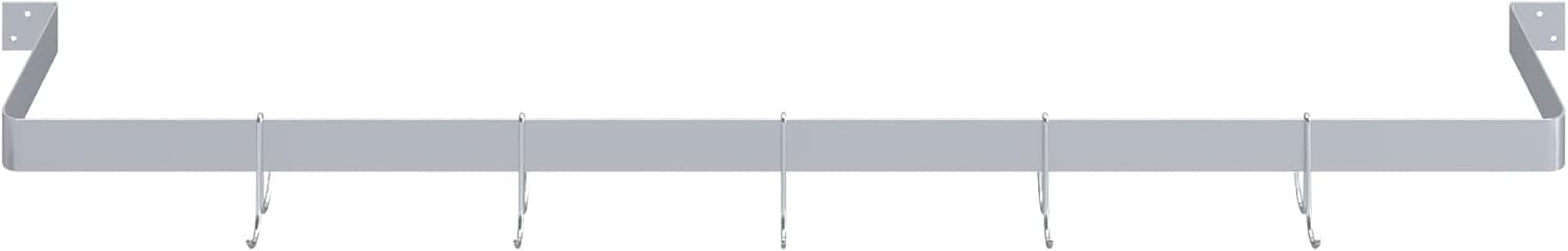 Wall-Mounted Stainless Steel Pot Rack – 60" Single-Line Commercial Kitchen Hanger with Hook (60" Single-Line Pot Rack)