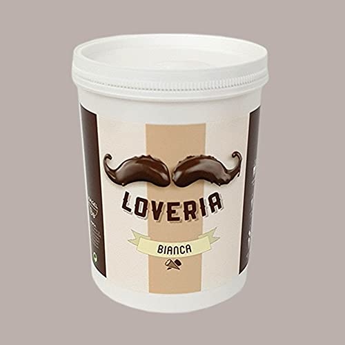 1,2 kg LOVERIA LEAGEL Crema para untar para Variegar Decorar Relleno Cremino Helado y Pastelería Artesana (Sabor Chocolate Blanco)