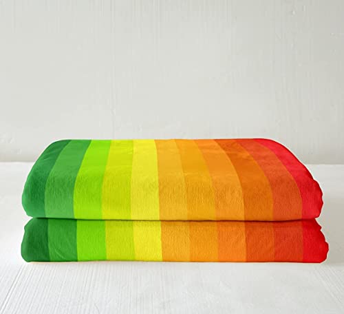 Loussiesd Rainbow Blanket Marble Stripes Colourful Multicoloured Cuddly Blanket for Kids Children Boys Girls Flannel Fleece Blanket Soft Microfibre Blanket Double 60x79 Inch - Image 4