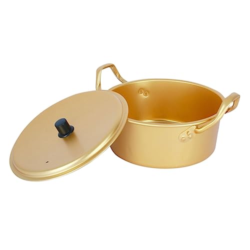 MAGICLULU Olla Para Ramen Coreana Tapa De Aluminio Cocción Rápida Doble Asa Para Fideos Instantáneos y Sopas