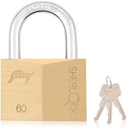 Godrej Locking Solutions and Systems Locks Sherlock - 60 mm (Blister), Brass Finish (Gold Color)