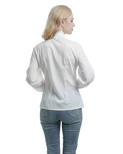 Nuoqi Victorian Blouse Womens Gothic Shirt Vintage Long Sleeve Lotus Ruffle Tops4