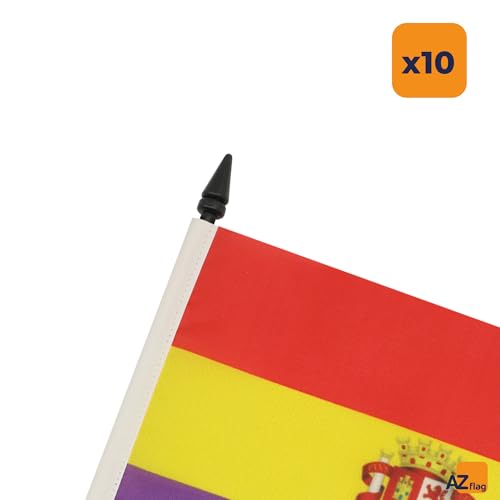 Drapeau de table espagnol républicain 21x14cm 100% polyester avec socle - 7
