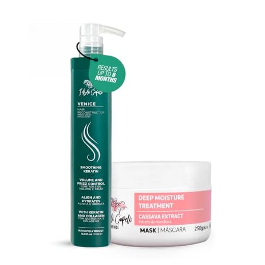 I Belli Capelli Venice Smoothing Keratin Kit, Keratin Hair Treatment Straightening Set-Brasilianisches Glättungssystem & Haarmaske für seidenweiches Haar (250g)- Komplette Keratinbehandlung (2er Pack)