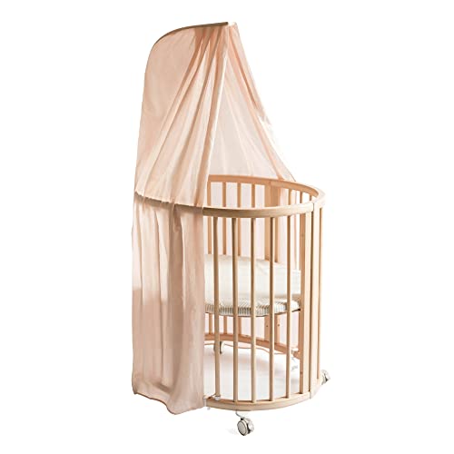 Image of Stokke Sleepi Canopy by Pehr V3, Blush - Compatible with Sleepi Drape Rod V3 - Available in Numerous Colors - Oeko-Tex Standard 100