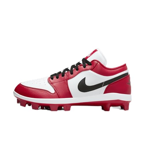 Nike Jordan 1 Retro MCS Low Men's Baseball Cleats (CJ8524-611, Gym Red/White/Black) Size 9.5
