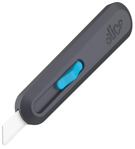 Image of Slice Smart-Retract Utility Knife | Blade Automatically Retracts as Cutting Motion Finishes | Heavy Duty Box Cutter | Safe Ceramic Blade Lasting 11x Longer than Metal | 1 Pack