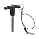 QUARKZMAN T Griff Kugelsperrbolzen 1 Stück 9.5mm Pin Durchm. 50mm Verwendung Länge T Griff Sicherungsstifte Edelstahl Druckschalter Schnellverschluss Stift mit Schlüsselband Kabel