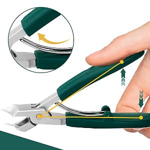 Image of Precision Slant Nail Cutter for Men Women, Stainless Steel Angled Nail Clipper with Non-Slip Grip, Compact Toenail Trimmer for Ingrown Nails
