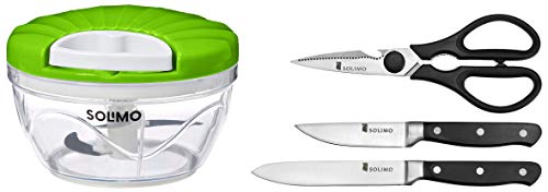 Amazon Brand – Solimo Chopper Combo (Chopper with Knives and Shears, Green)