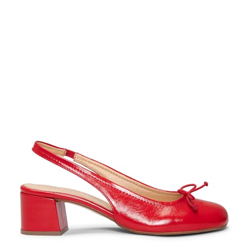 miMaO Zapatos de Piel Horma Ancha Destalonados Rojo, EU 37