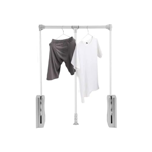 Bastone Appendiabiti Regolabile e Estensibile, in Acciaio Cromato, 83-115cm - Asta Appendiabiti Saliscendi per Armadio, Carico Max 12kg, Montaggio Facile e Veloce