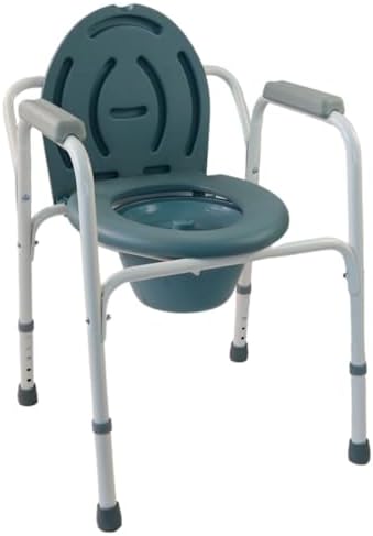 Mobiclinic®, Toilettenstuhl, Mit Deckel, Herausnehmbarer Eimer, Verstellbar in 5 höhen, Modell Arroyo, rutschfeste fußkappen, Armlehnen, Trägt bis zu 100 kg, Stuhl Toilette, Stahl