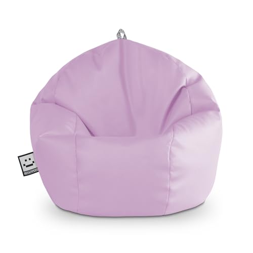 HAPPERS Puff Pelota Infantil y Juvenil de Polipiel | Sillón Ligero y Cómodo para Niños | Fácil de Limpiar para Habitación o Zona de Juegos | 60x60x60 cm - Lavanda