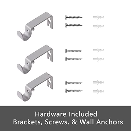 Image of GXOACKJ Curtain Rods for windows 28-78 inch, 5 /8 inch Decorative Silver Splicing Heavy Duty Metal Curtain Rod set with Brackets