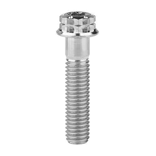Image of Titanium Flange 12 Point Head M8 x15 20 25 30 35 40 45 50 55 60 65mm Screw Bolt Pack of 4 (M8x35mm, Normal Titanium)