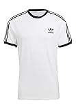 Gerippter Rundhalsausschnitt adidas Herren Adicolor Classics 3-Streifen T-Shirt, White, XL