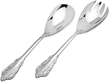 Godinger Baroque Salad Server 18/10 Stainless Steel Salad Spoon Fork Serving Set