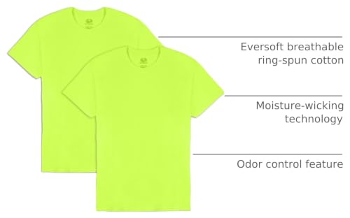 Image of Fruit of the Loom Men's Eversoft Cotton Short Sleeve T-Shirts, 2 Pack
