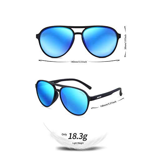 Image of Jefoo Polarized Aviator Sunglasses for Women Men Retro Trendy Sports Sunglasses for Outdoor UV400 Protection