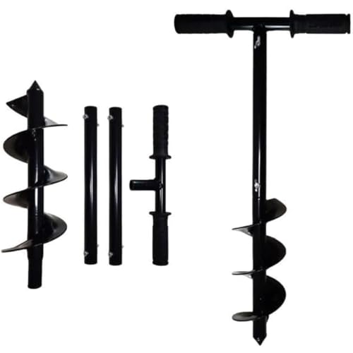 Fiozwea 手動式グラウンドオーガー(ブラック)、滑り止めハンドル付きガーデングラウンドオーガー、芝生、野菜、花、農業用具(各種モデルあり)