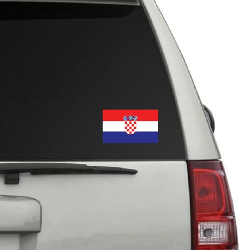 Image of World Country Flag Decal Stickers - Two Pack - for Cars Windows Bumpers Laptops Tablets Tumblers Cups Walls (Croatia)