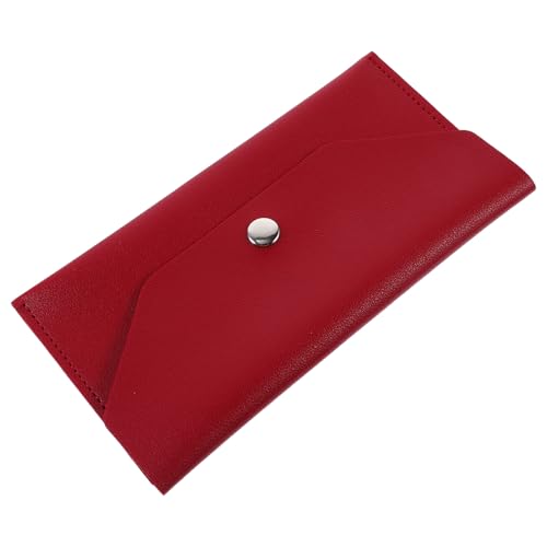 Tofficu Cartera de Piel Sintética Roja Gran Capacidad y Diseño Delicado para Uso Diario, Tarjetero Cómodo y Práctico para Hombre