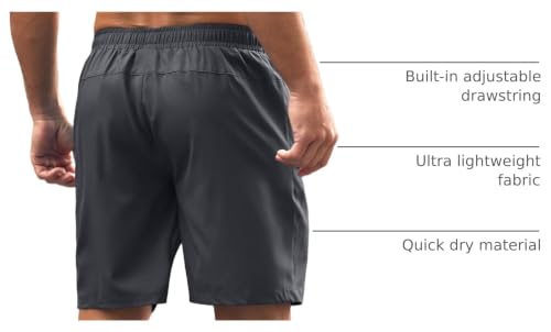 Image of G Gradual Men's Athletic Running Shorts with Zipper Pockets Quick Dry 7 inch / 5 inch / 9 inch Workout Gym Shorts for Basketball Hiking