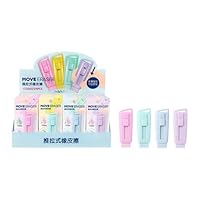 Amazon.co.jp: 6個 - レトロカラースライド消しゴム、シンプルで