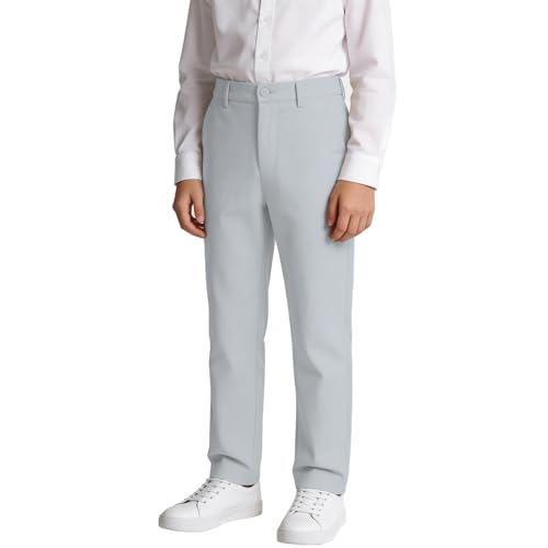 Image of Boys' Linen Pants Lightweight Flat Front Dress Pants Kids School Uniform