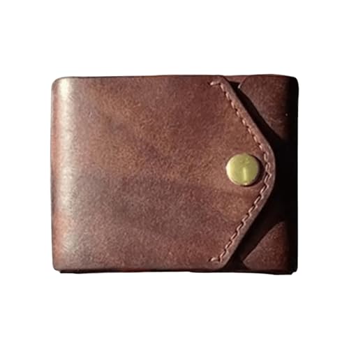 Cartera Minimalista Slim – Piel PU | Tarjetero Compacto Bifold | Cartera Portátil Para Dinero | Delgada Con Porta Insignia Y Ranura Bolígrafo Incorporado Para Viaje, Uso Diario Y Oficina