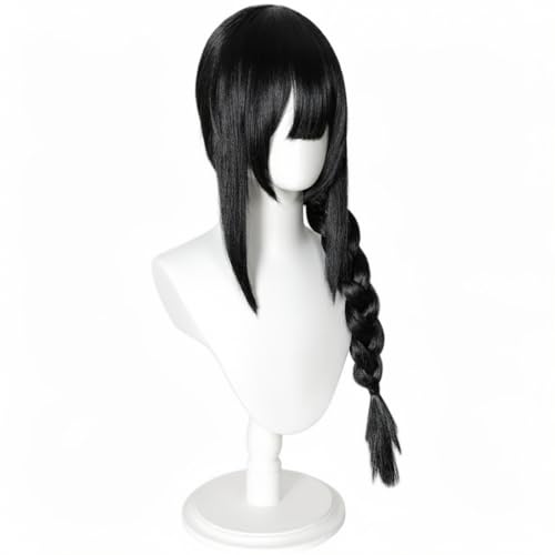Image of Anime Wigs for Nayuta Cosplay Wig - Black Long Resistant Synthetic Wig for Role Play with Wig Cap for Festival,Costume Party