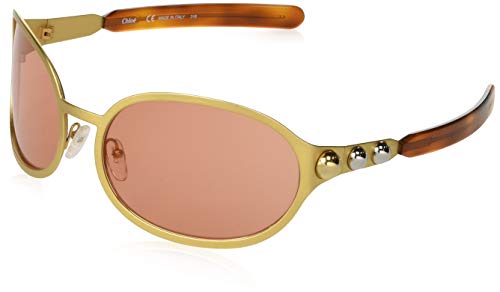 Chloe CE149S(765)-6919 Sun Ochiallis, Tamaño de la montura: 69 mm, Tamaño de la puente: 19 mm, Oro/Coral Lens