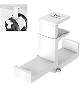 PC Gaming Headphone Stand, Dual Headset Hanger Hook Holder with Adjustable & Rotating Arm Clamp ,...