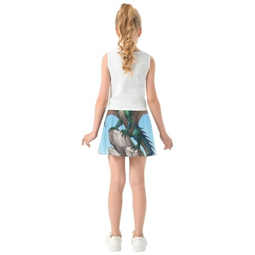 Athletic Shorts for Girls Skorts Majestic Fantasy Dragon Cool Tennis Skirts Toddler Casual School 3t4