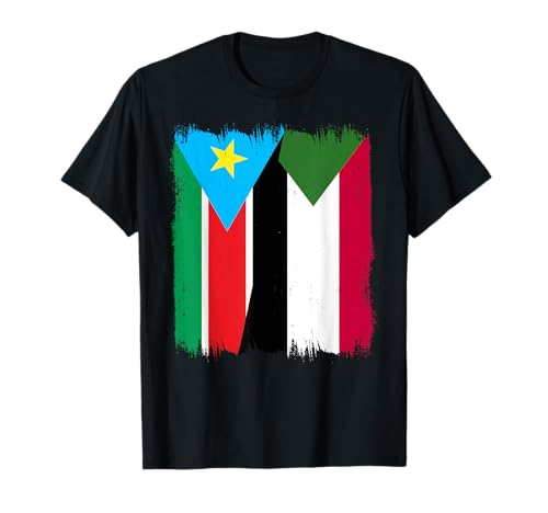 Sudán del Sur Sudán Media Bandera Sudán del Sur Orgullo Sudanés Camiseta
