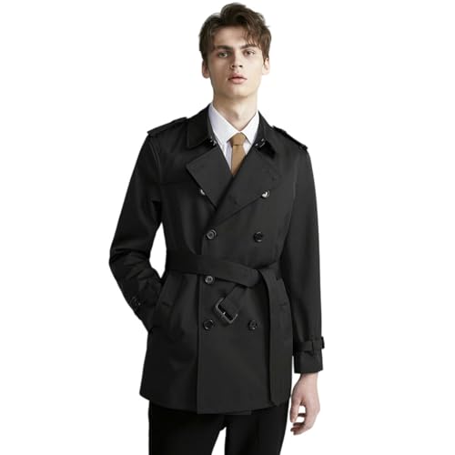 Gabardina de primavera para hombre abrigo casual cortavientos slim fit de longitud media
