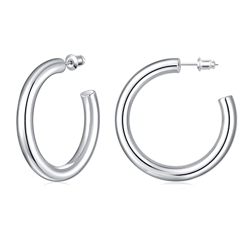 Image of Gacimy 14K Gold Plated Chunky Open Hoop Earrings for Women