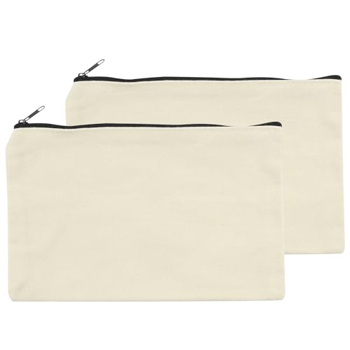 MYSXN 2-Pack Blank Canvas Pouch