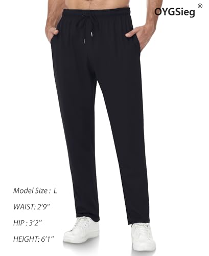 OYGSieg Pacote com 4 calças de moletom masculinas atléticas com bolsos com zíper, calça de ginástica